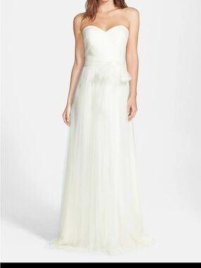 Jenny Yoo Strapless Ivory Tulle Gown